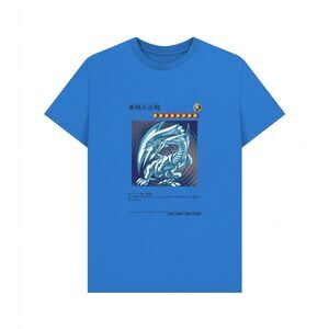 Yu-Gi-Oh! Unisex Adult Dragon Card T-Shirt / Bright Blue
